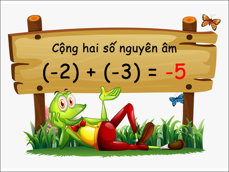 Ví dụ cộng hai số nguyên âm